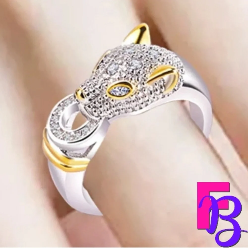 Designer Silver & Gold Panther Ring - Picture 7 of 12